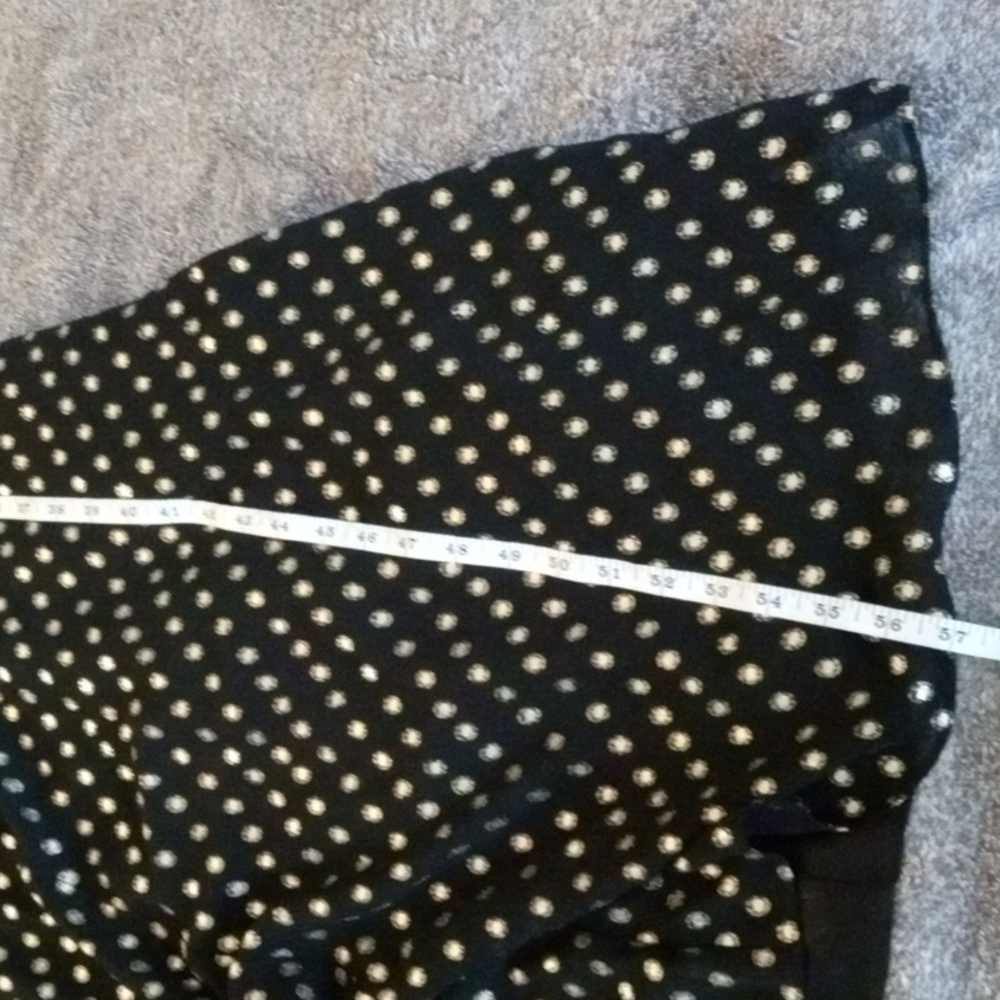 Eliza J NWT black chiffon maxi with gold dots and high slit - Picture 5 of 11